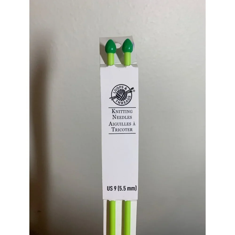 New Knitting Needles Green Size US 9 (5.5mm) DIY Plastic